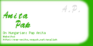 anita pap business card